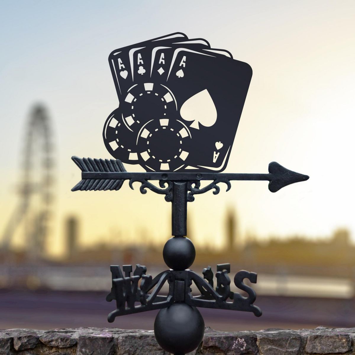 Weathervane with Poker Game