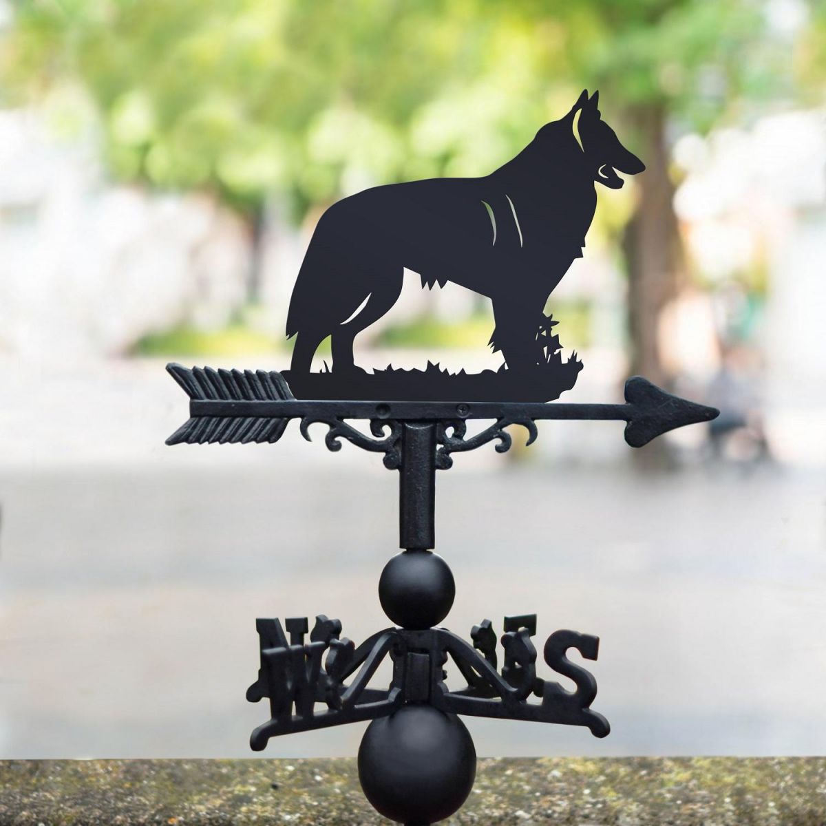 Black Weathervane with Belgian Shepherd Dog (Tervuren) Design 