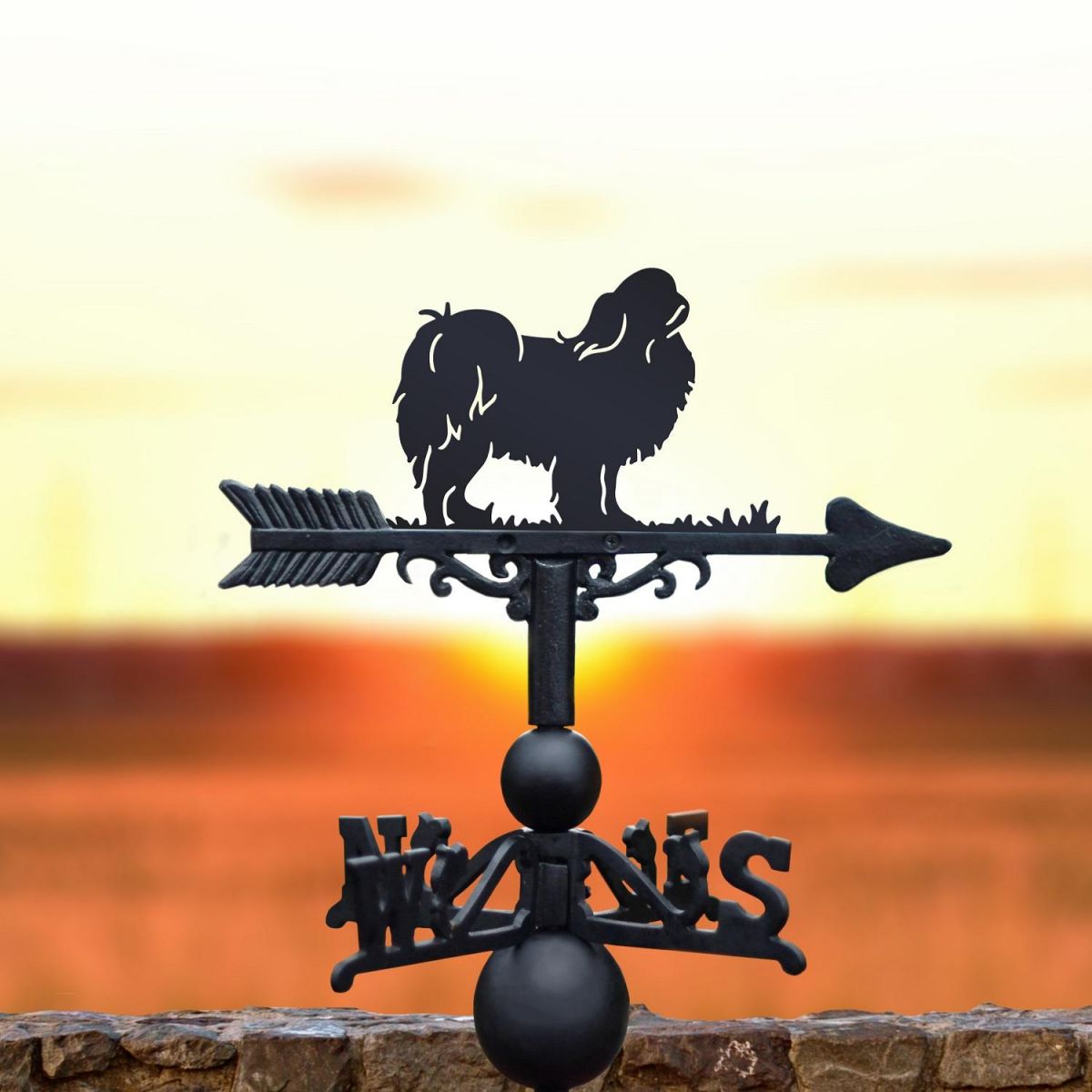 Weathervane with Japanese Chin Design