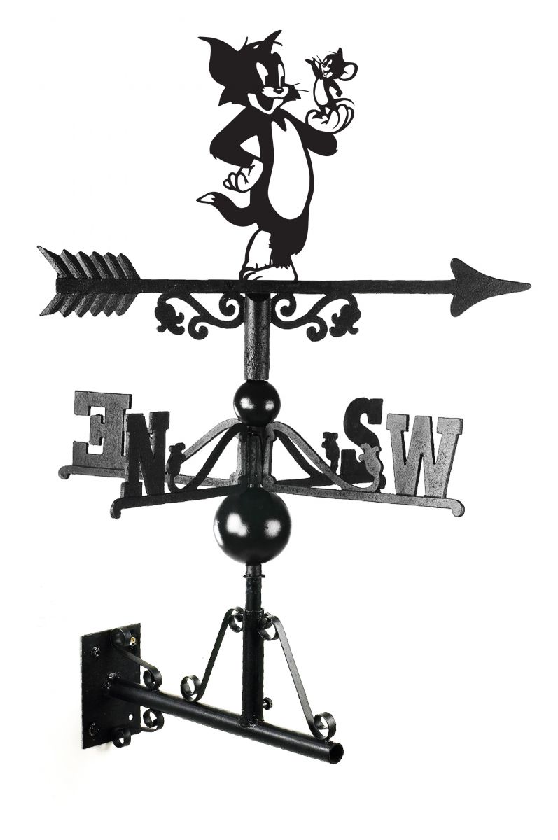 Cat and Mouse Weathervane in Full 