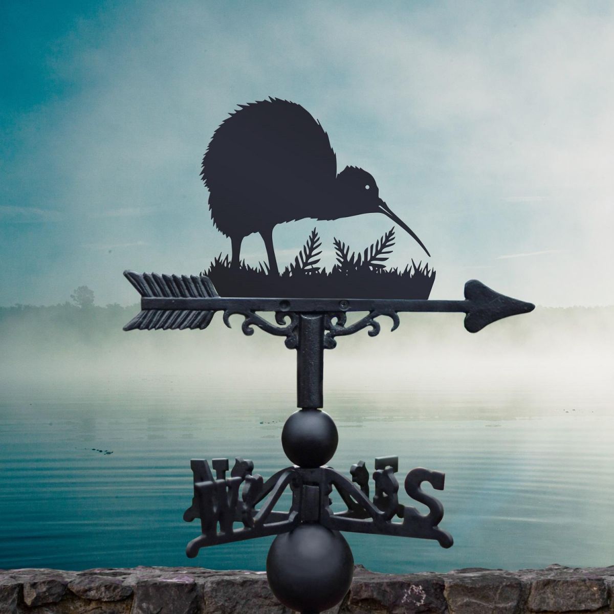 Kiwi Bird Weathervane in Black 