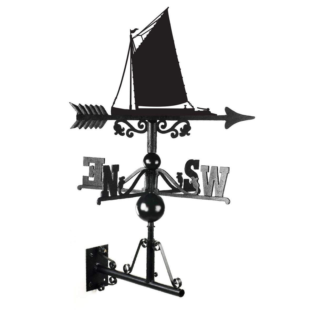 Norfolk Werry Sail Boat Weathervane Created From Iron