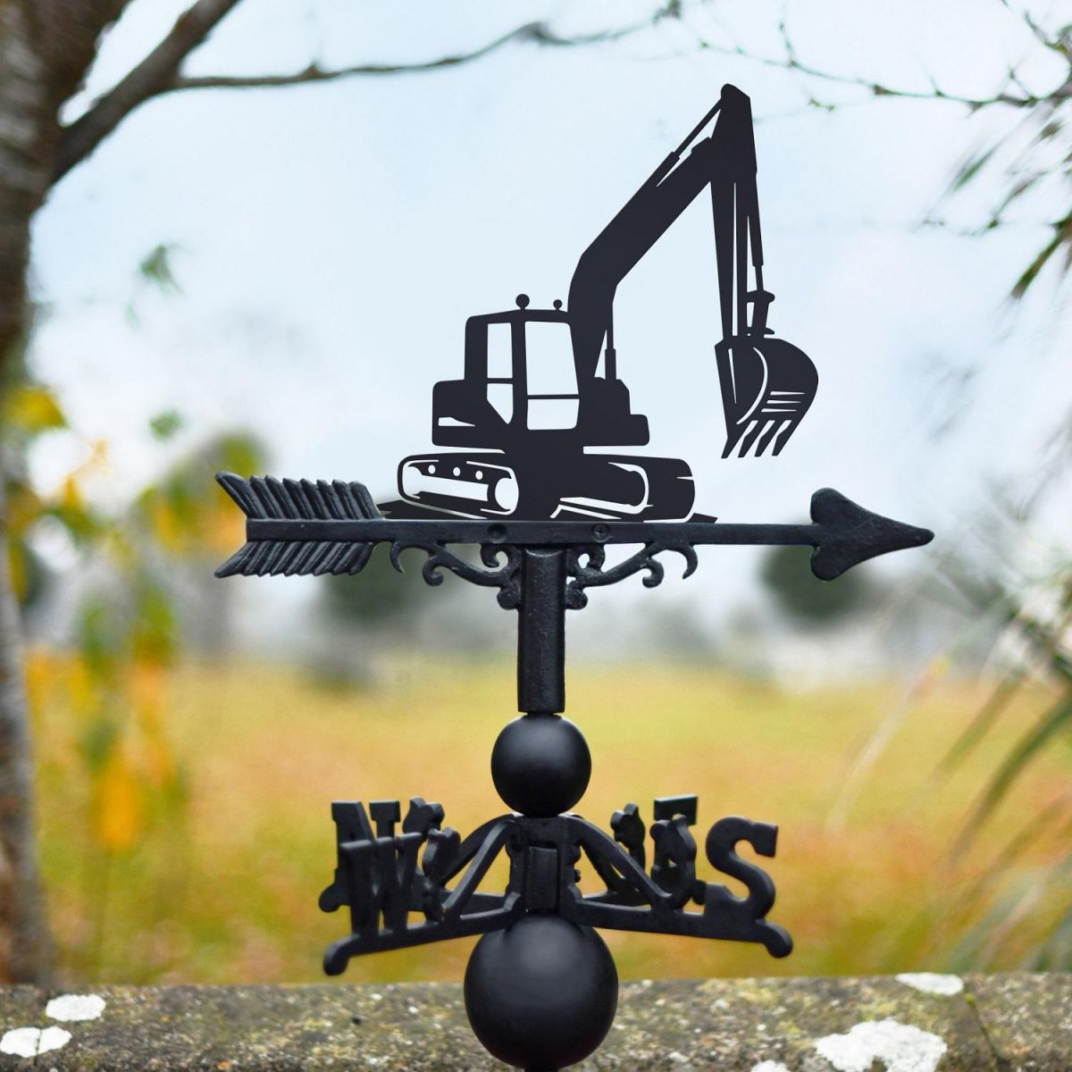 Black Weathervane with Digger Design 