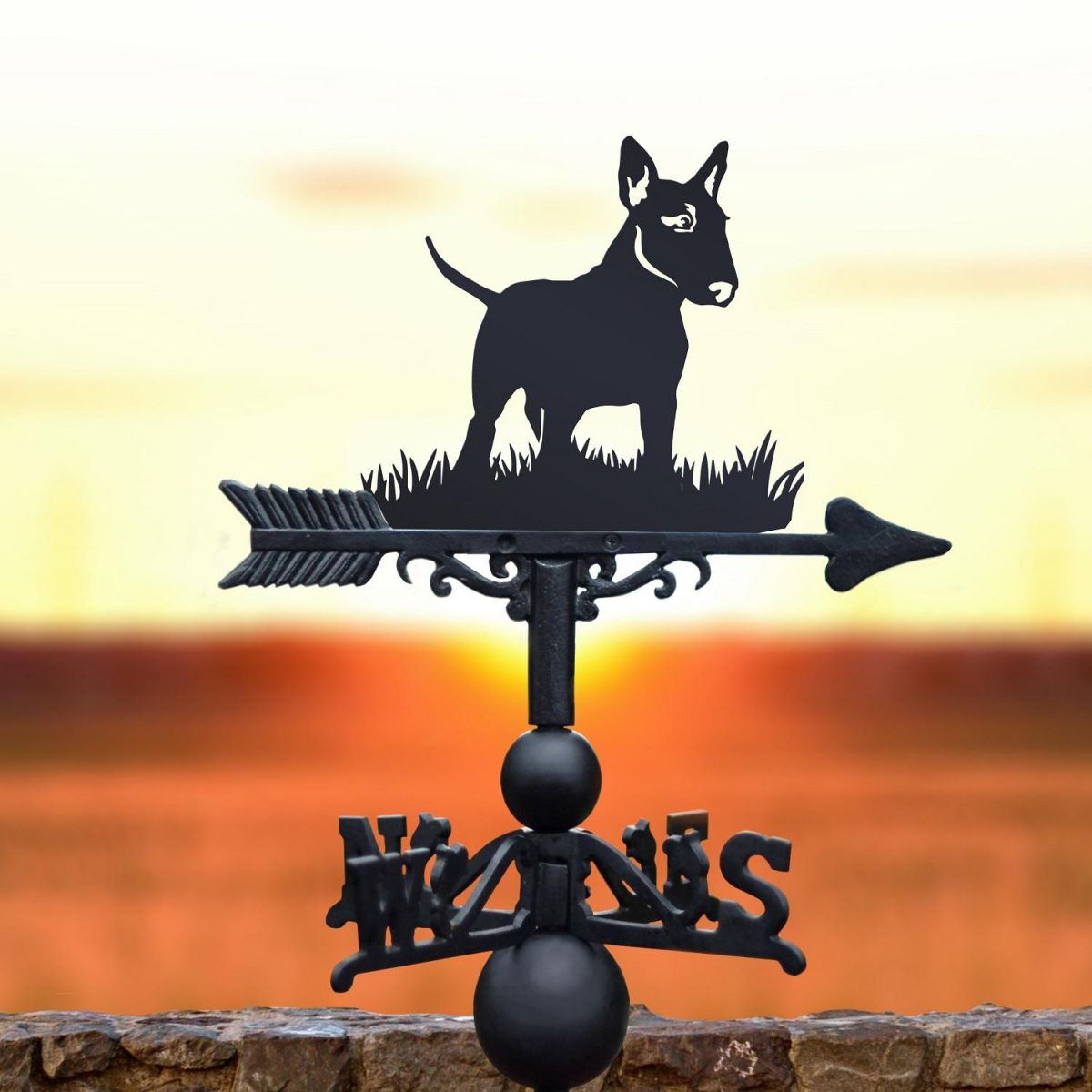 Weathervane with English Bull Terrier Design 