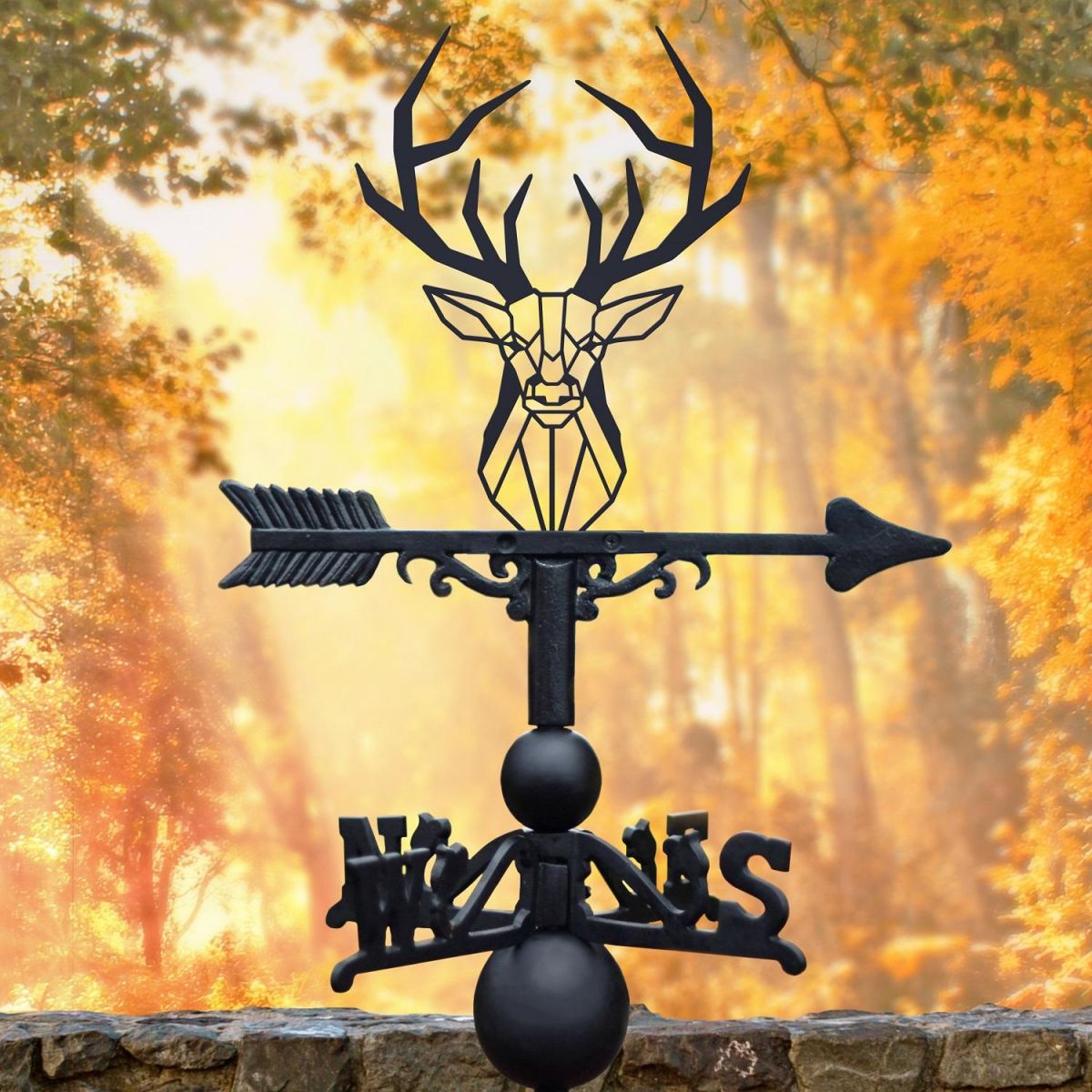 Stag Weathervane in Black 