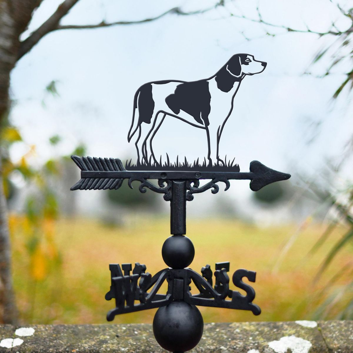 Trail Hound Weathervane Being Used on the Top of a Roof