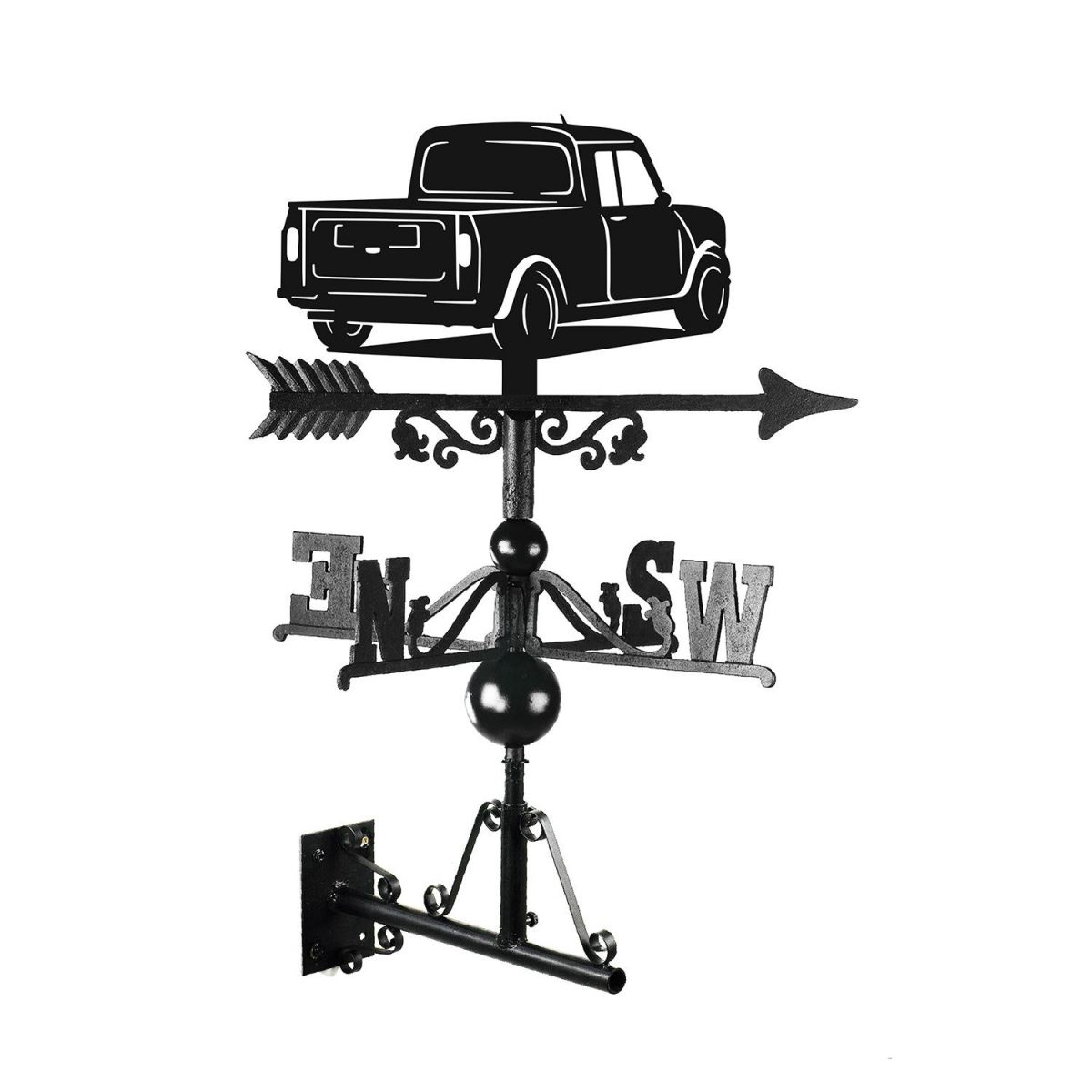 Mini Pickup Truck Weathervane Finished in Black