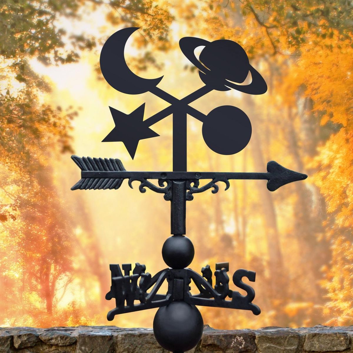 Crescent Moon & Planets Weathervane