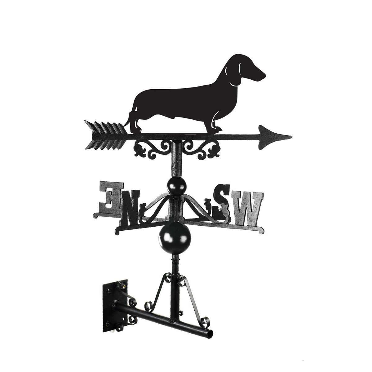 Dachshund Iron Weathervane Finished in Black