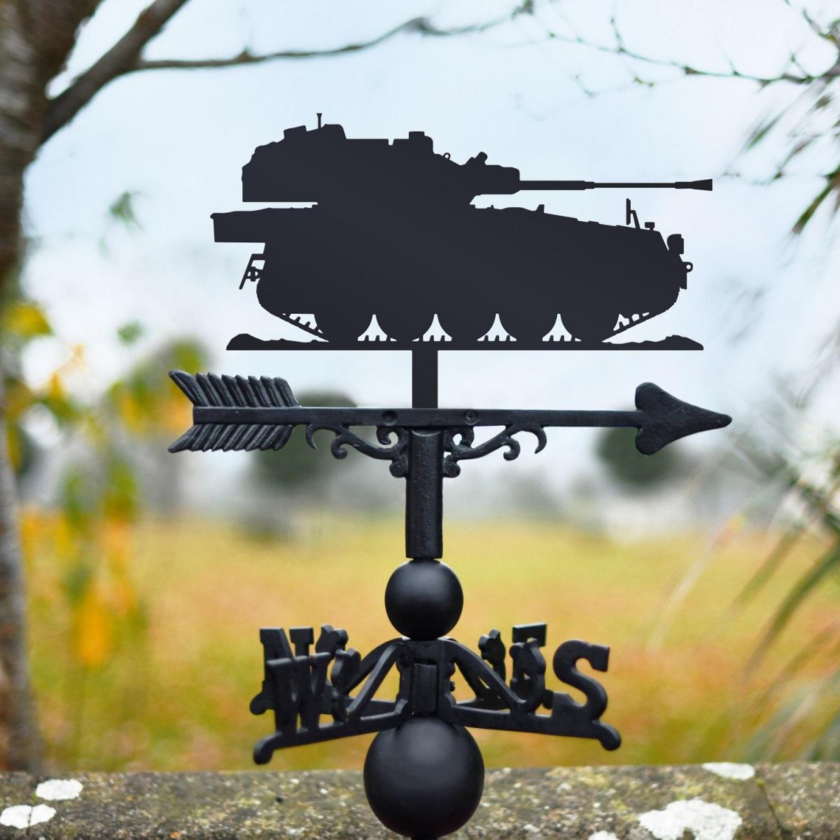 Scimitar Military Vehicle Weathervane in Black Finish 