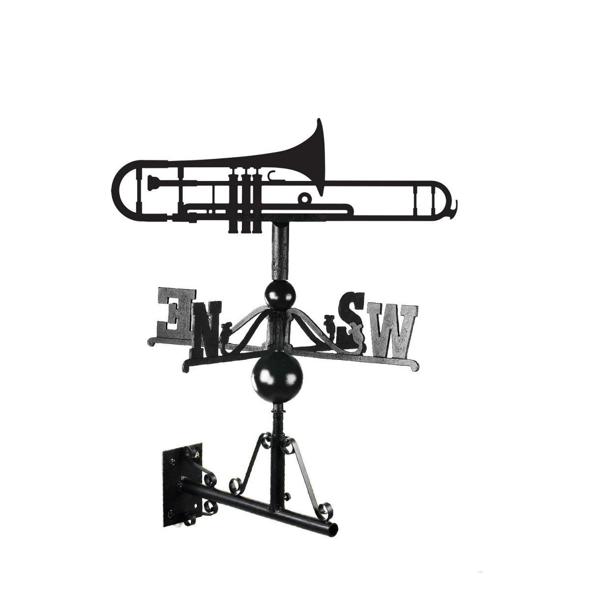 Trombone Weathervane in full with fixings 
