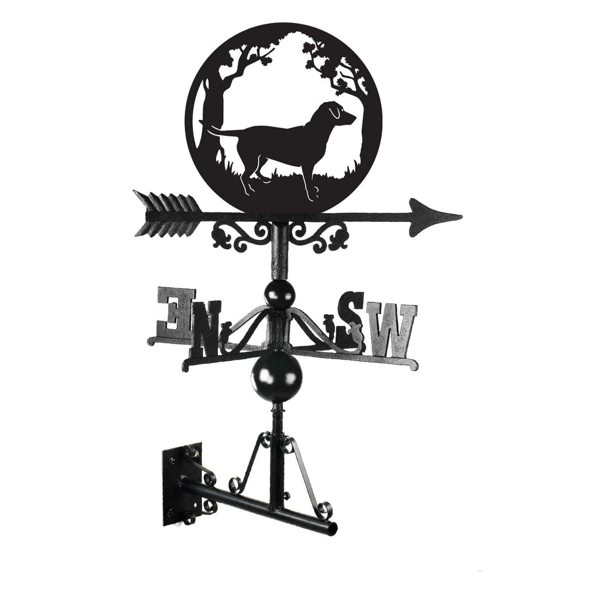 Labrador & Oak Trees Weathervane with fixtures 