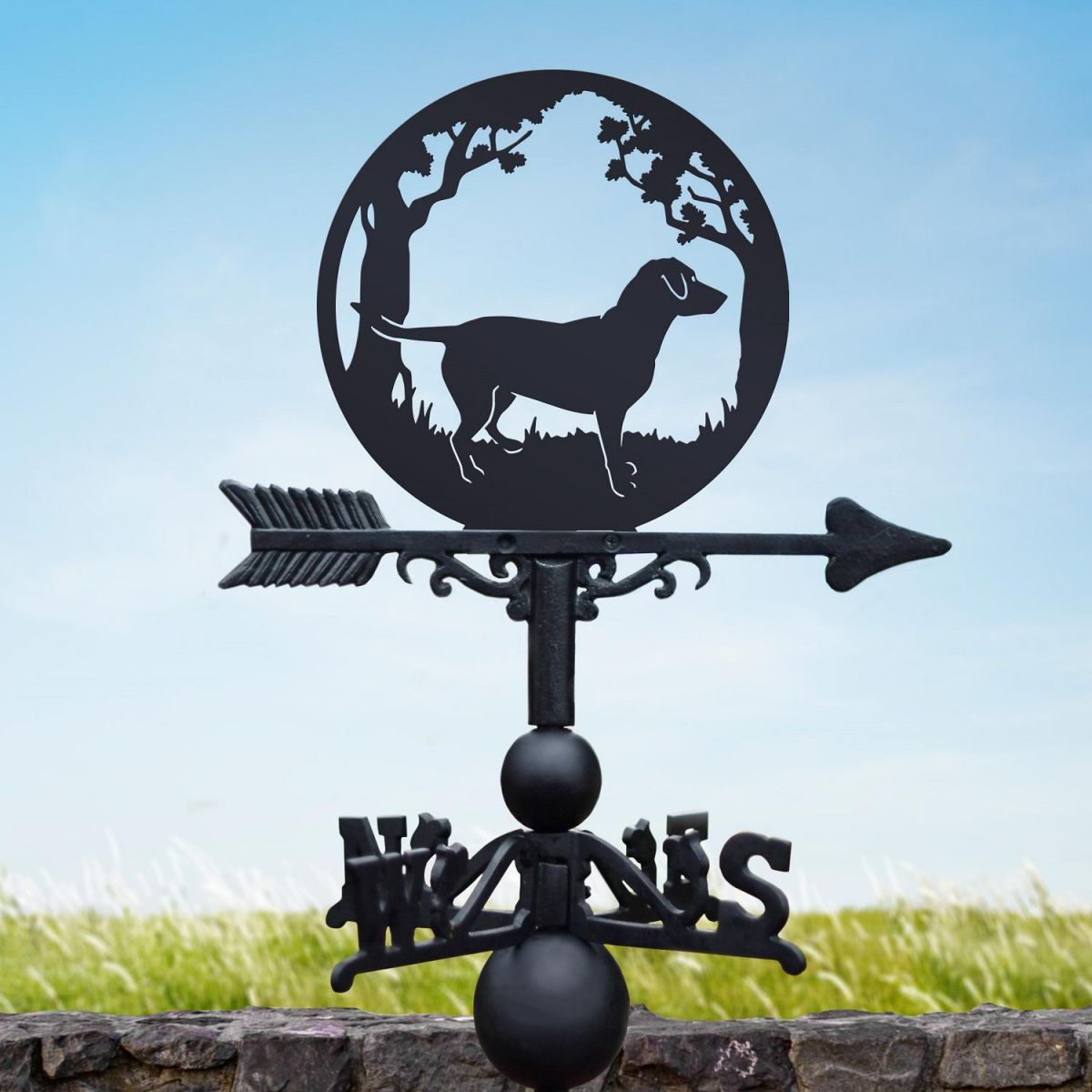 Labrador & Oak Trees Weathervane