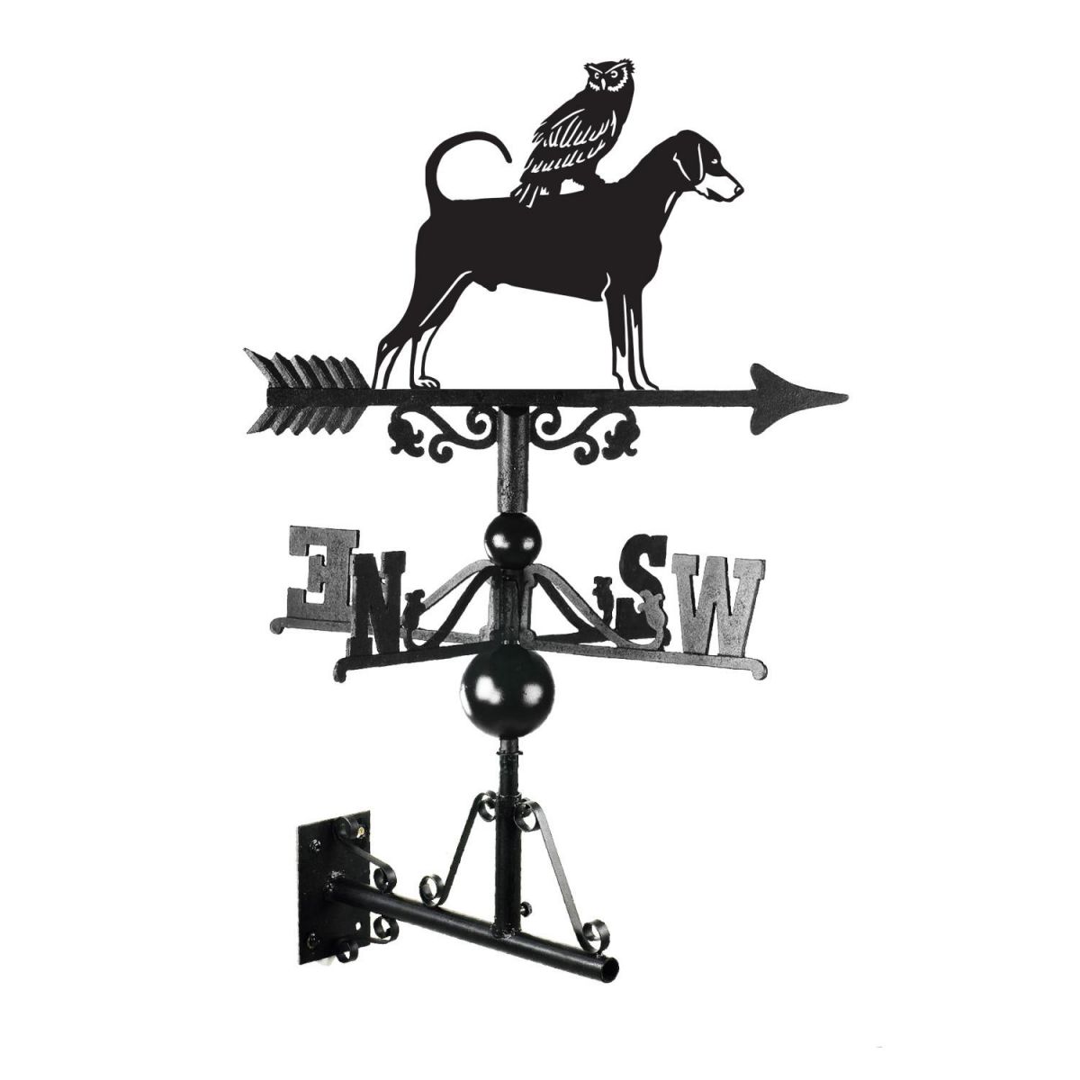 Dobermann & Owl Weathervane Mounted