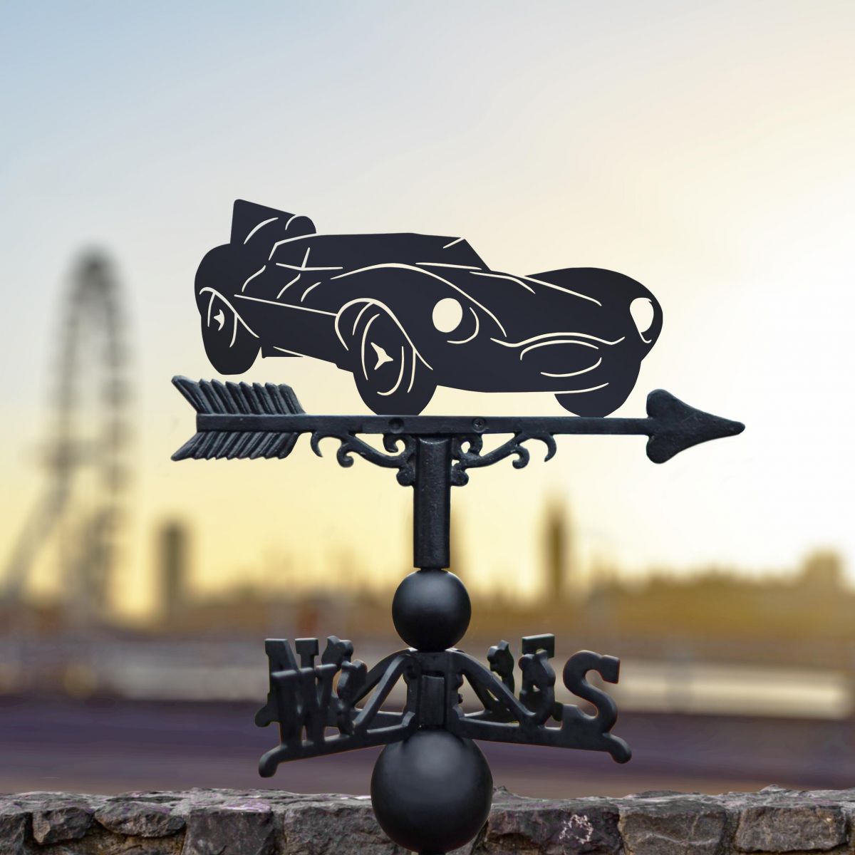Jaguar D-Type Weathervane in Use in the City