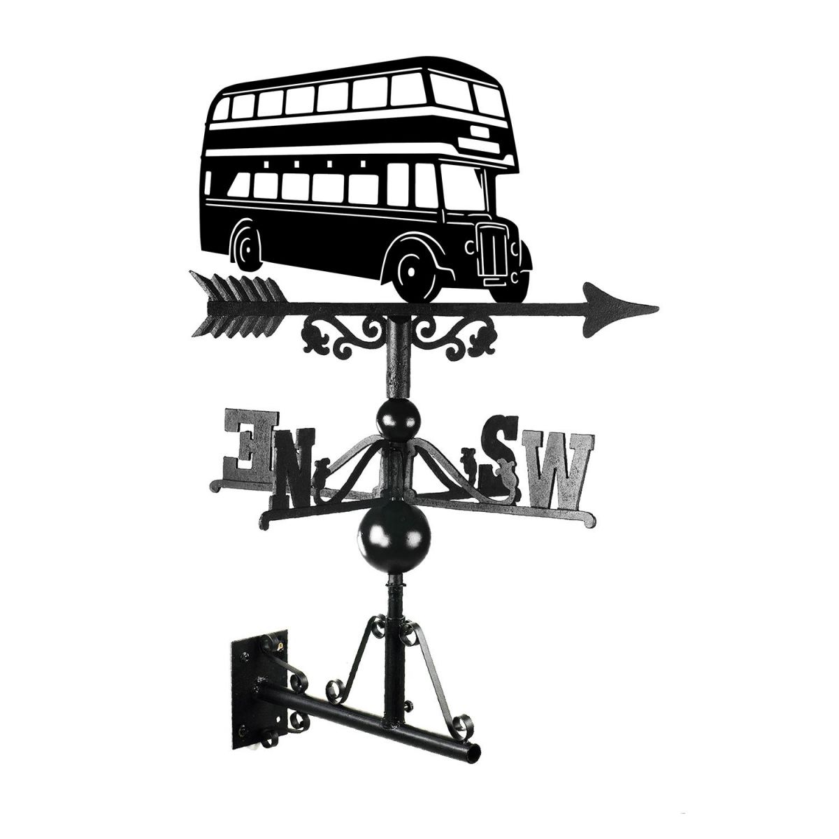 Black Old Birmingham Bus Weathervane on white background 