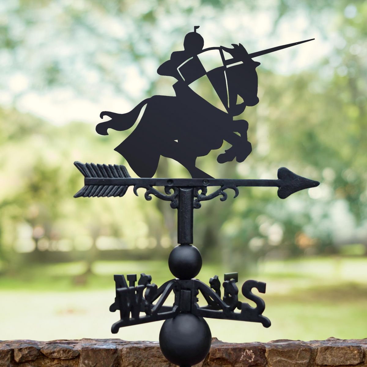Jousting Knight Weathervane in the Garden