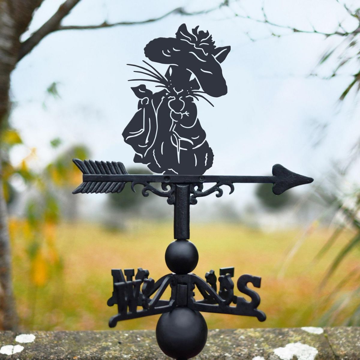 Mr Bunny Weathervane in Black 