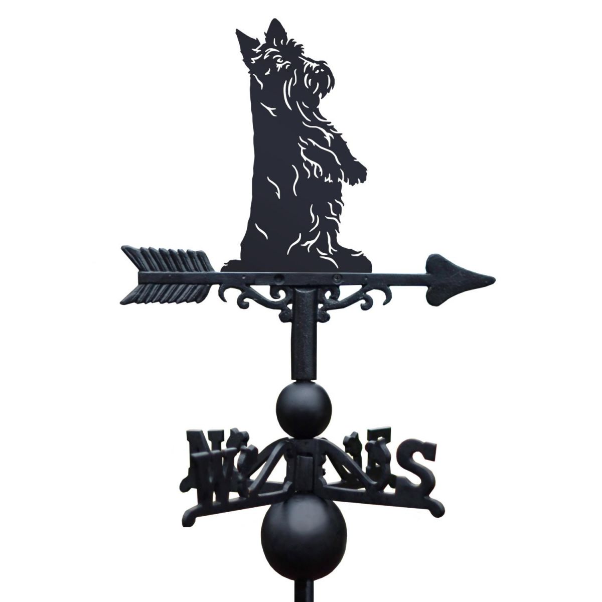 Scottish Terrier Weathervane on White Background