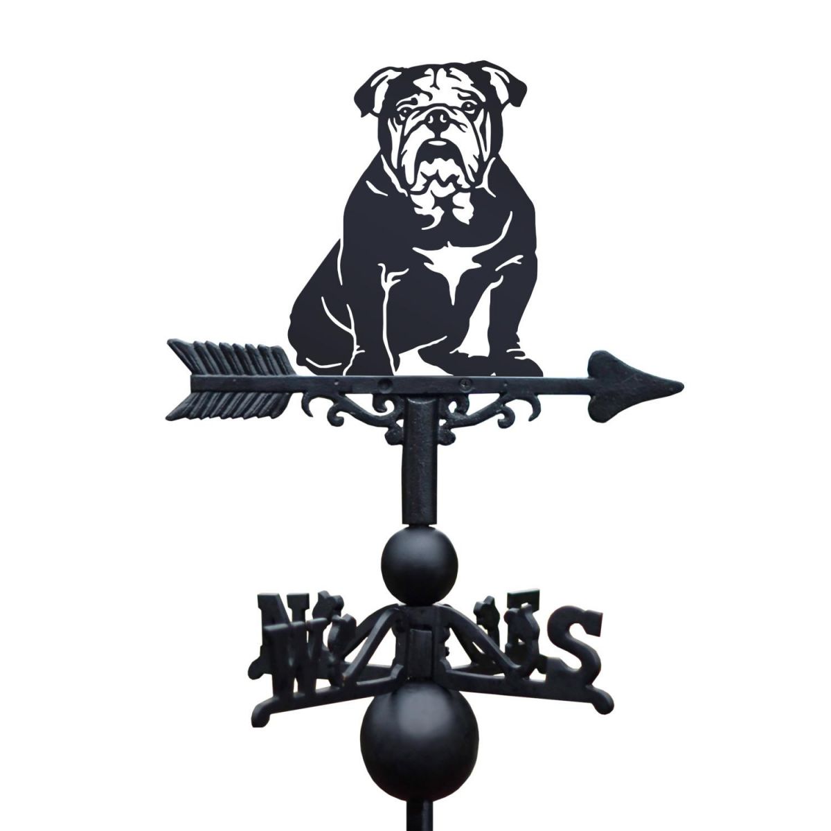 English Bulldog Weathervane on White Background