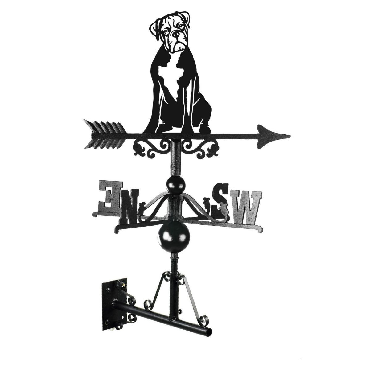 Sitting Boxer Dog Weathervane Mounted