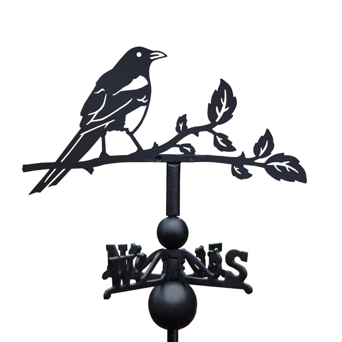 Magpie Weathervane on White Background