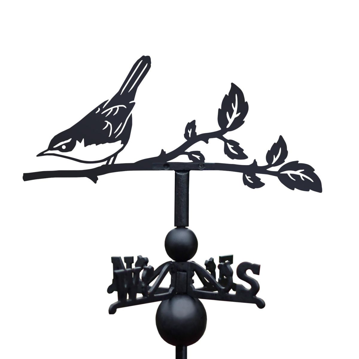 Cetti"s Warbler Weathervane on White Background