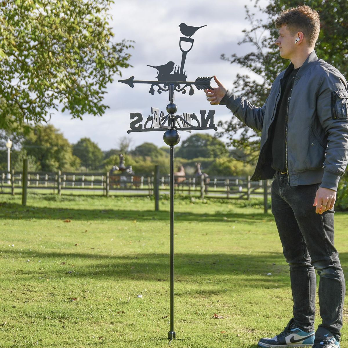 Pair of Robins Free Standing Weathervane to Scale
