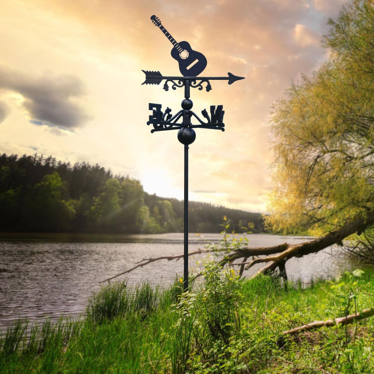 Guitar Free Standing Weathervane ion Situ