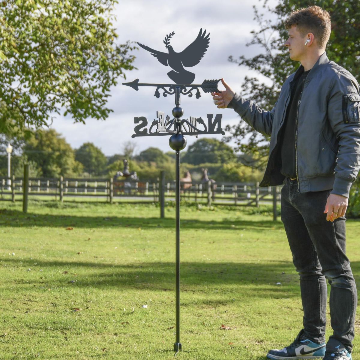 Dove of Peace Free Standing Weathervane to Scale