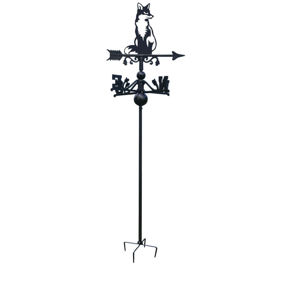 Sitting Fox Free Standing Weathervane on White Background