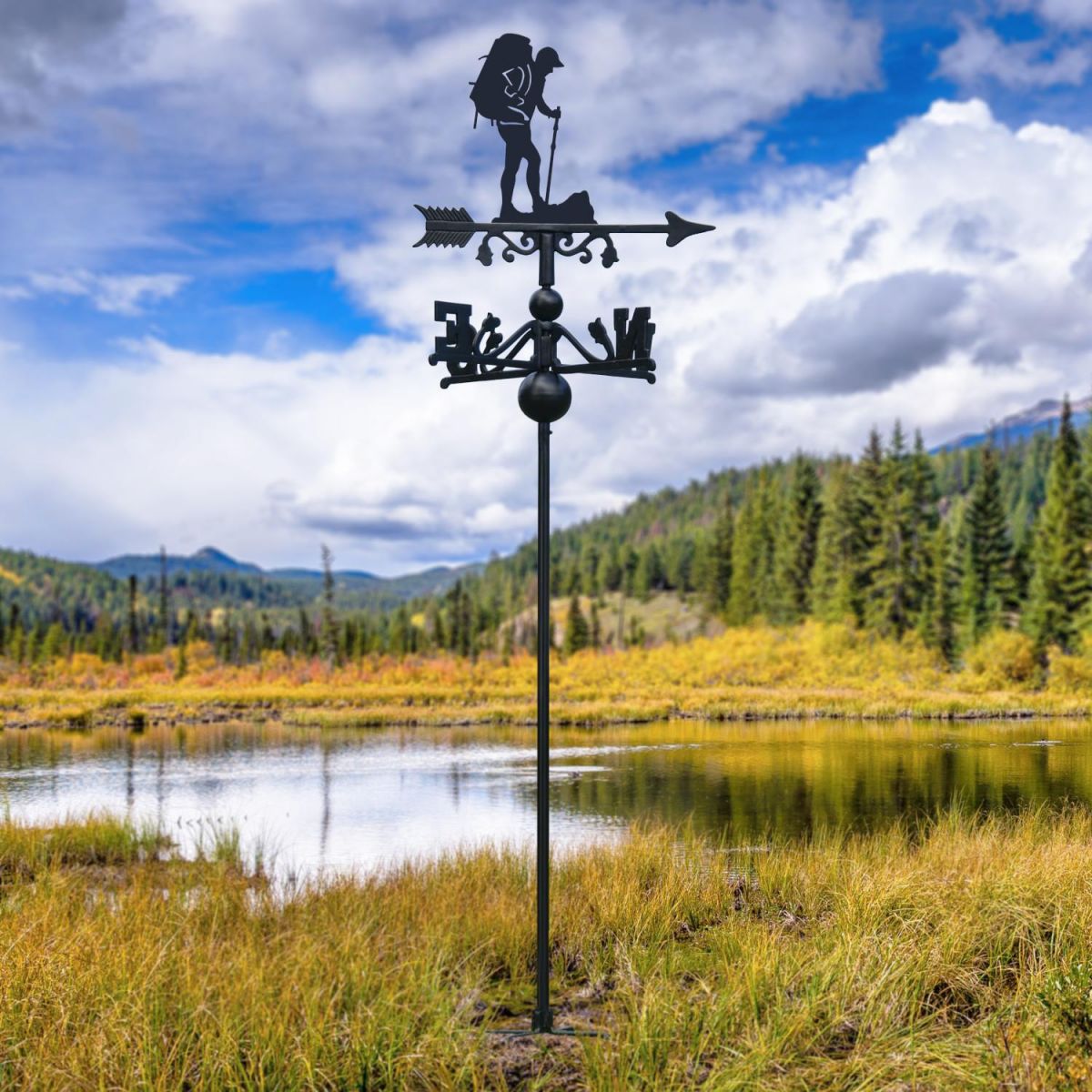 Backpacking Free Standing Weathervane on Location