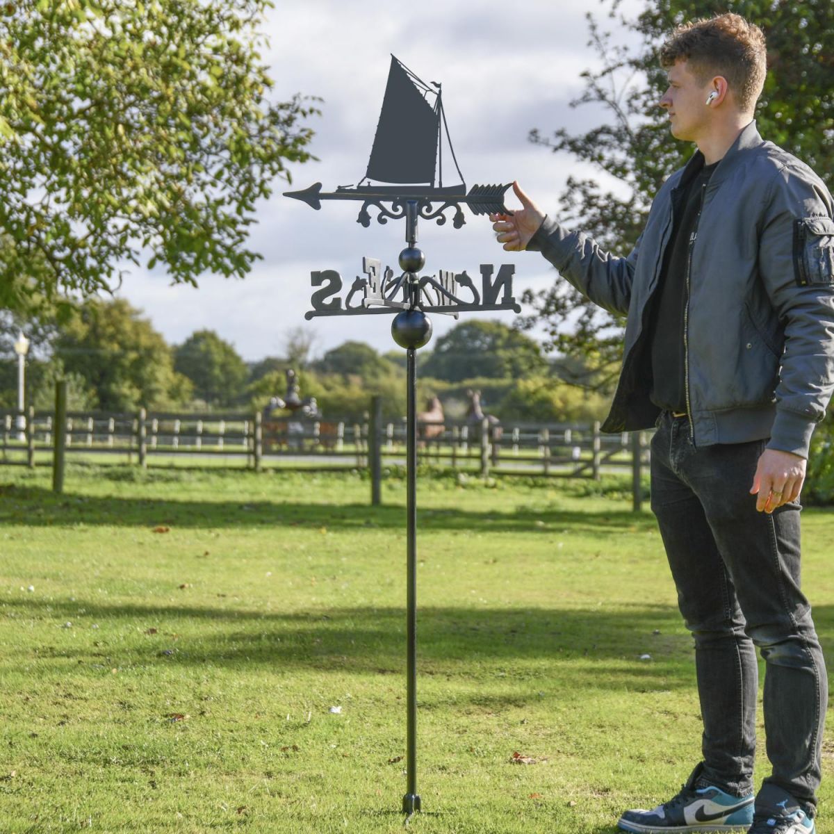 Norfolk Wherry Sail Boat Free Standing Weathervane to Scale