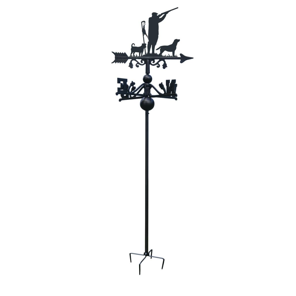 "Game Season" Jack Russel & Labrador Free Standing Weathervane on White Background