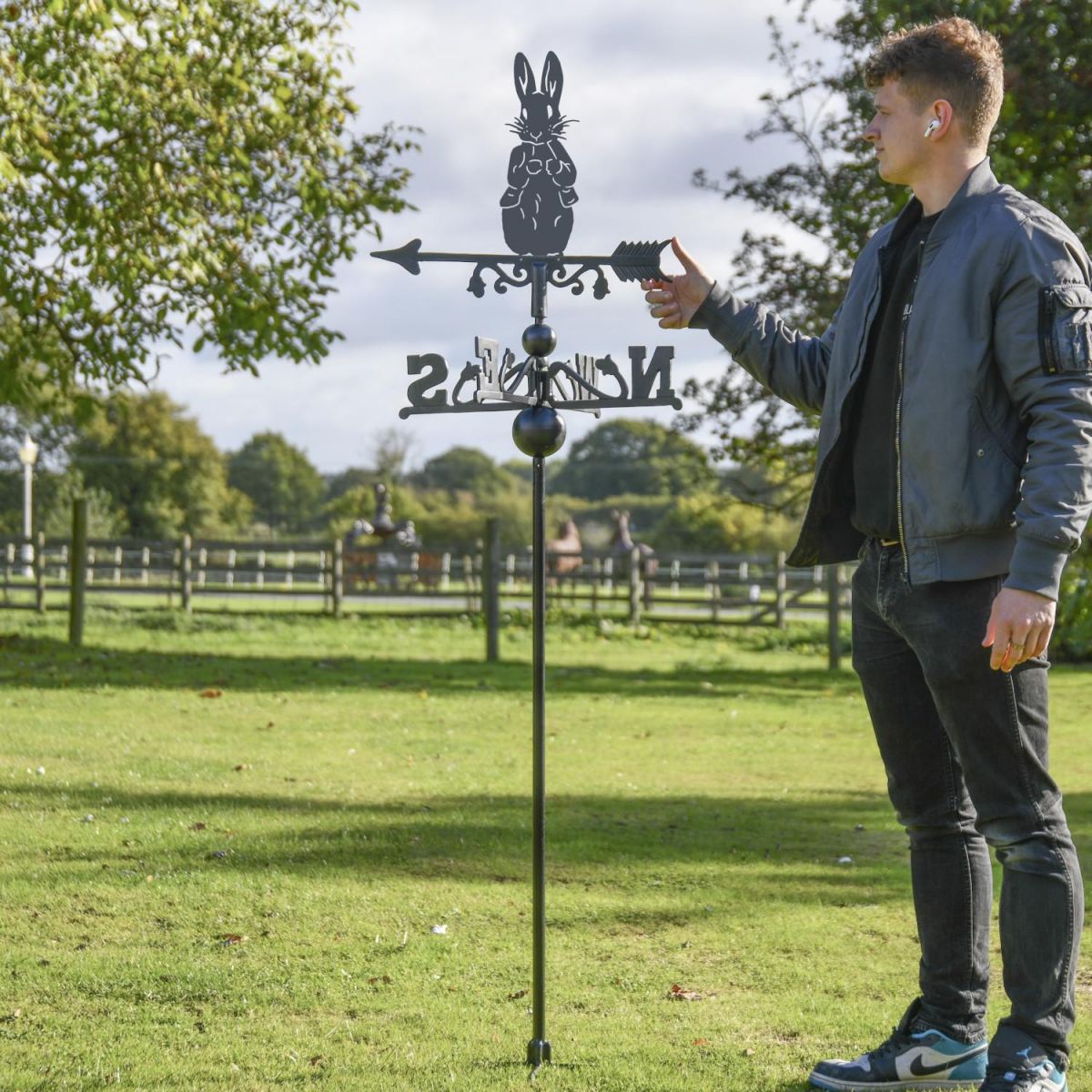 Mr Rabbit Free Standing Weathervane to Scale
