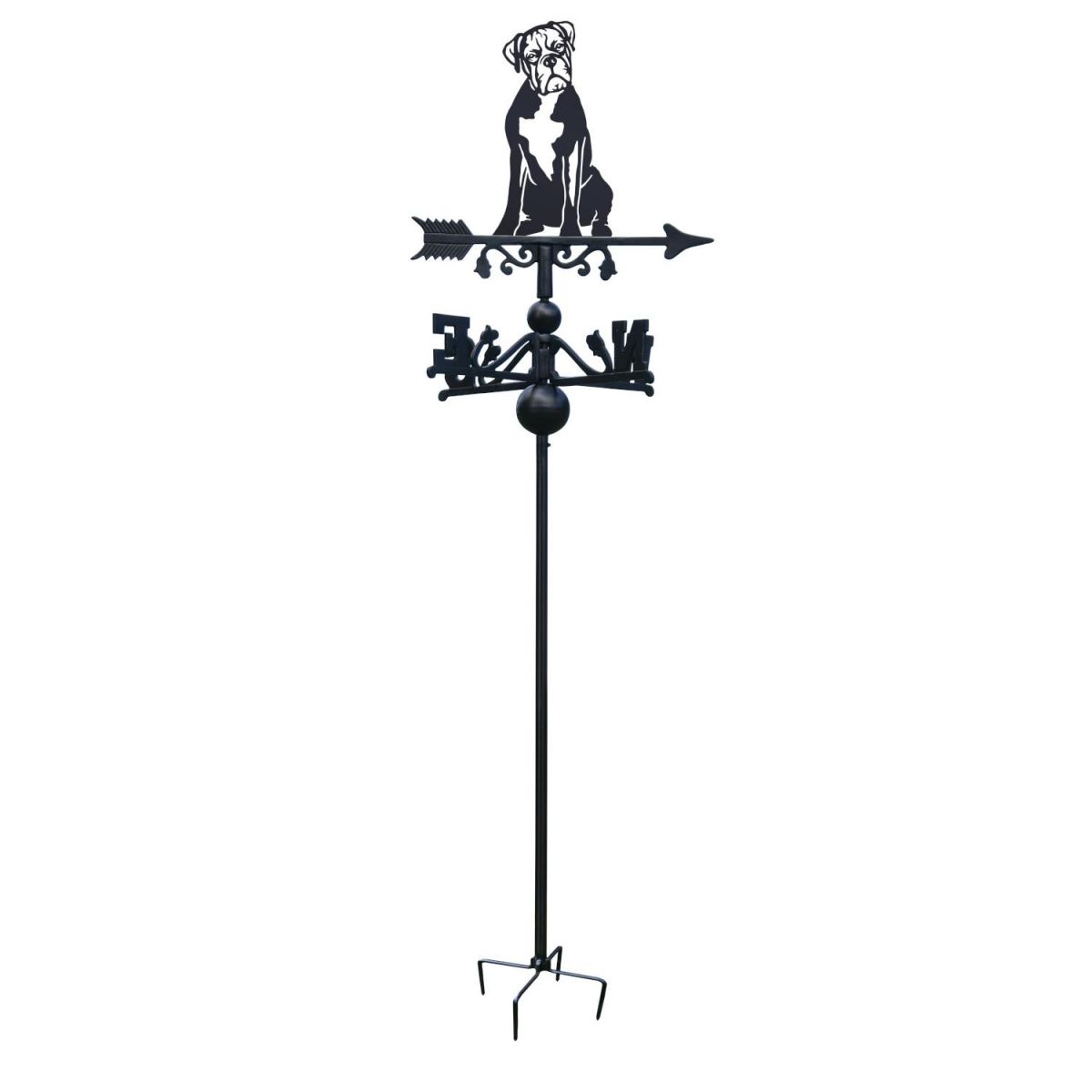 Boxer Dog Free Standing Weathervane on White Background