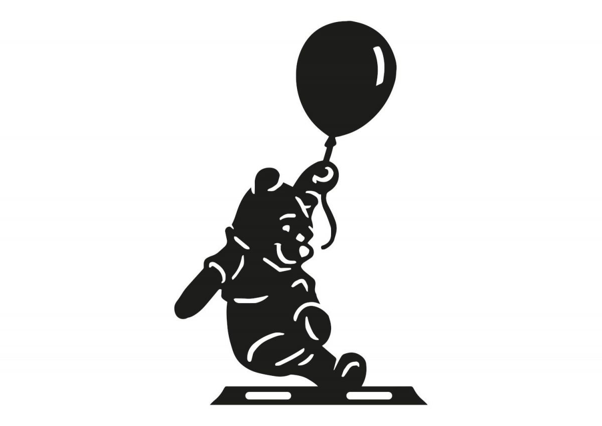 Close-Up of Bear & Balloon Topper for Miniature Weathervane