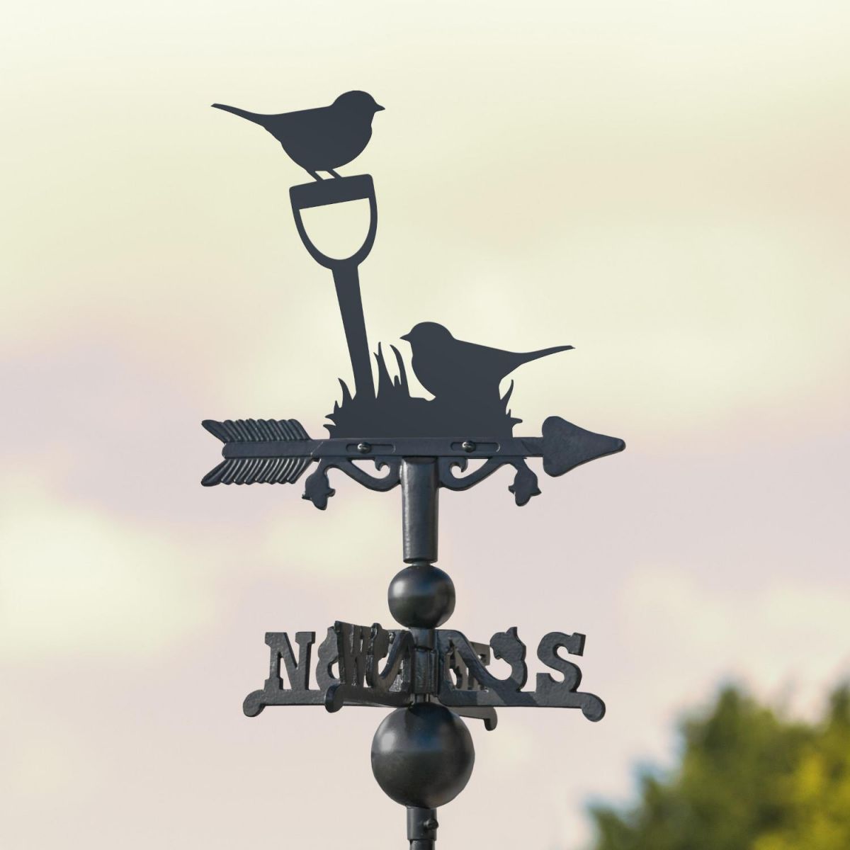 Mini Weathervane with Pair of Robins Motif 