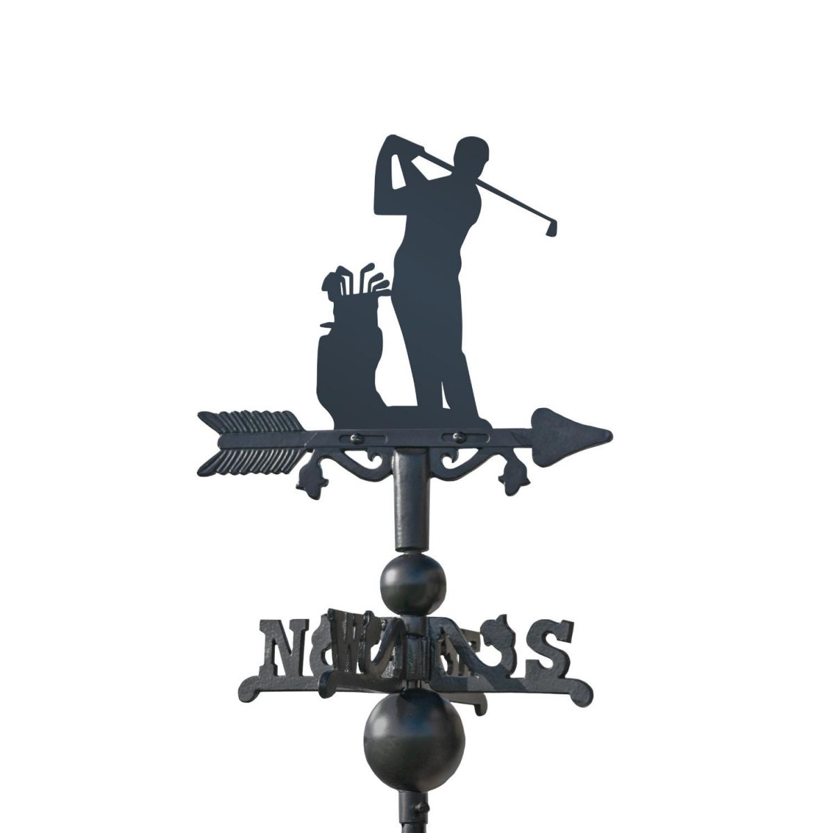 Golf Topper on Mini Weathervane on White Background