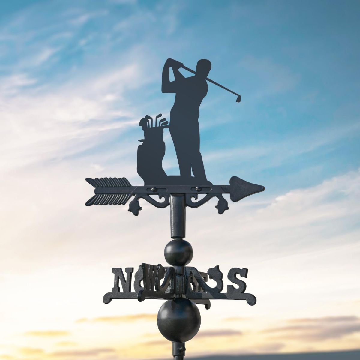 Golf Topper on Miniature Weathervane at Dusk