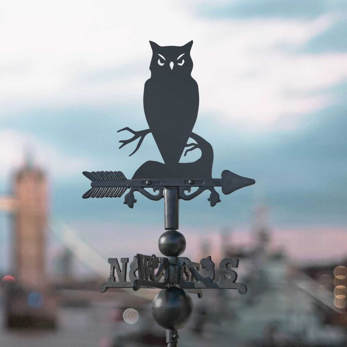 Owl on Miniature Weathervane in Situ