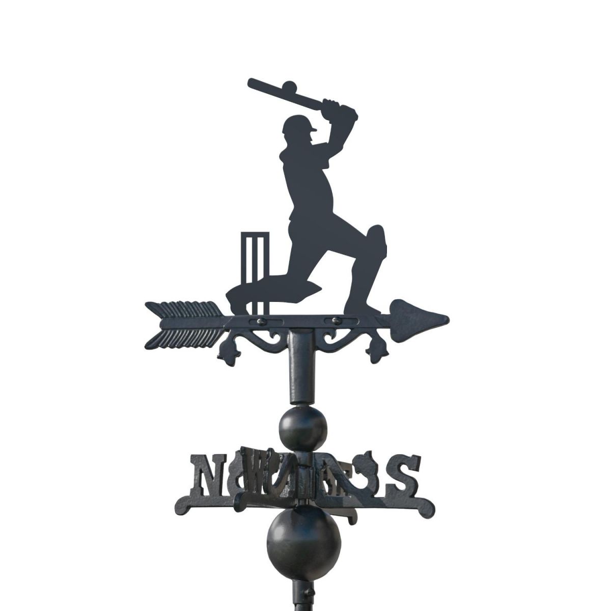 Cricketer on Mini Weathervane on White Background