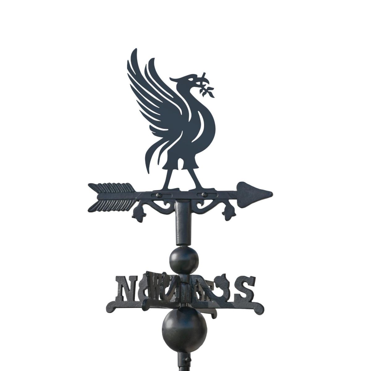 Liver Bird on Mini Weathervane on White Background