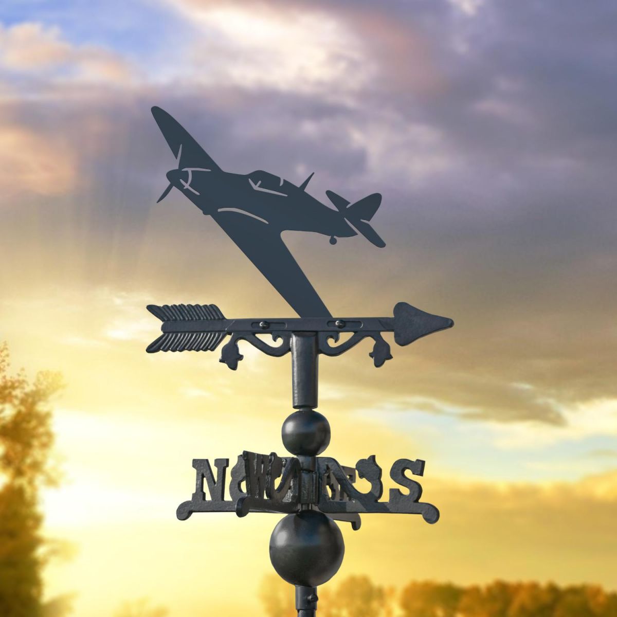 Miniature Weathervane with Hurricane Aircraft Design 