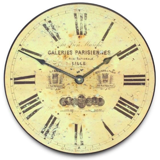 Antique "Galeries Parisiennes" Wall Clock