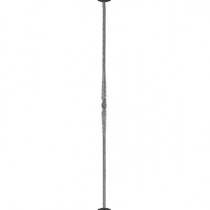 "Regency" Tapered Hammered Stair Spindle with Flower Motif 