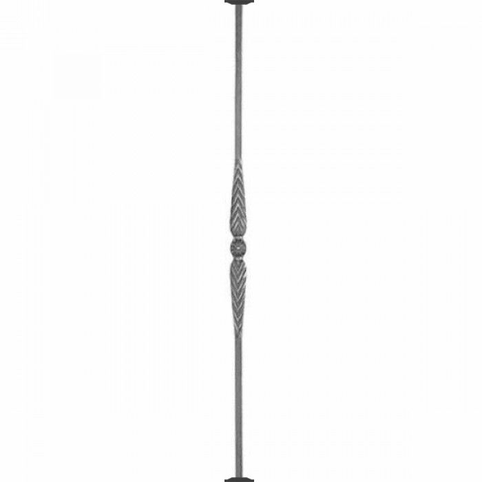 "Regency" Tapered Smooth Stair Spindle with Flower Motif 