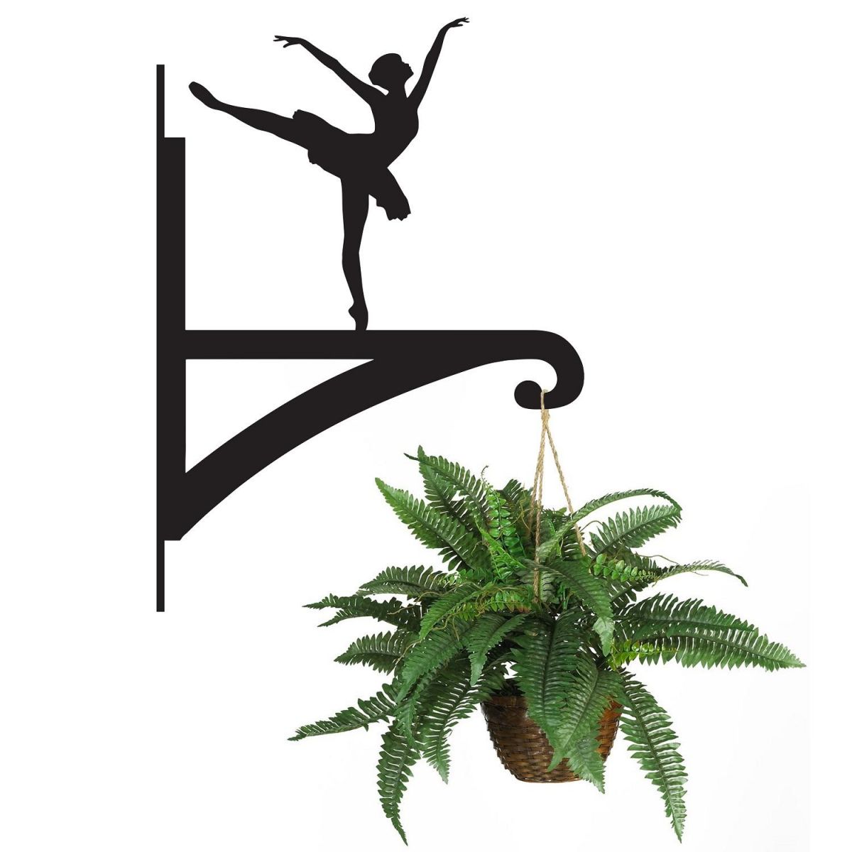 Ballerina Hanging Basket Bracket Holding a Plant