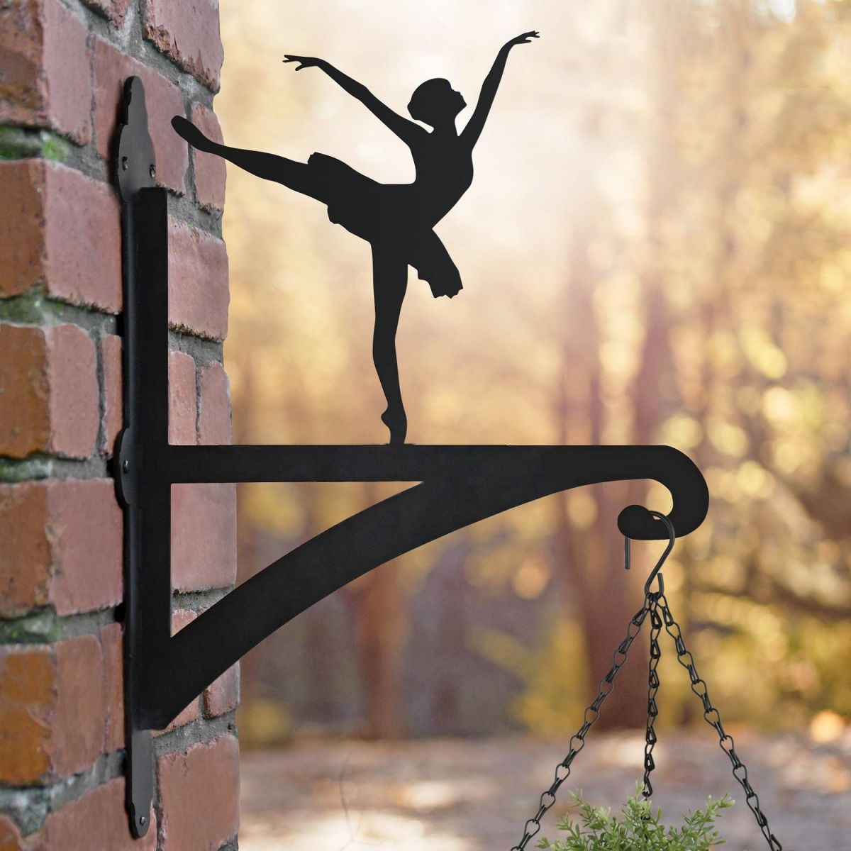 Ballerina Hanging Basket Bracket in Situ on a Brick Wall