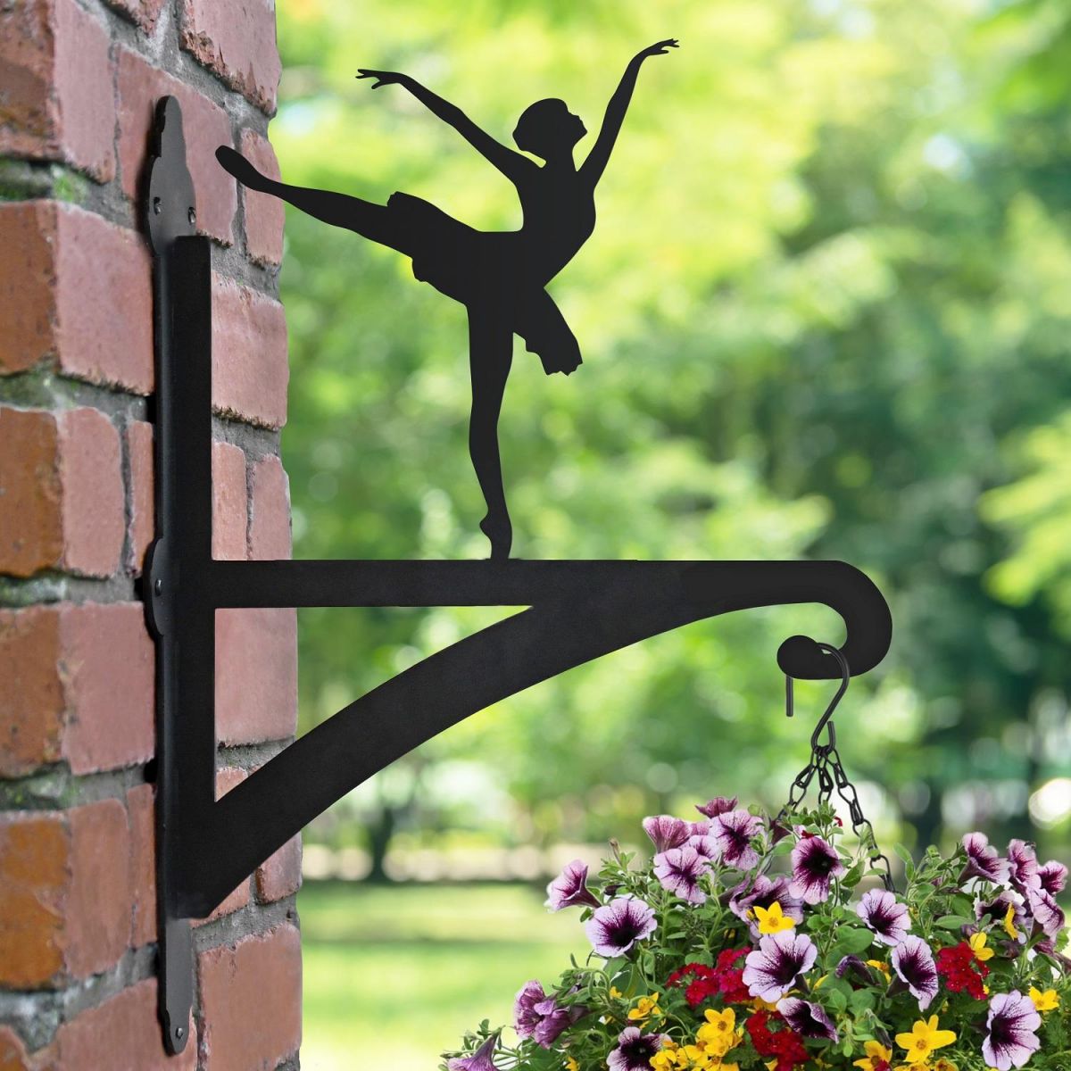 Ballerina Hanging Basket Bracket Finished in Black